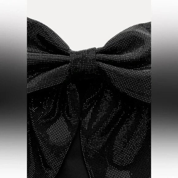 ZARA RHINESTONE BOW CROP TOP - Picture 6 of 7